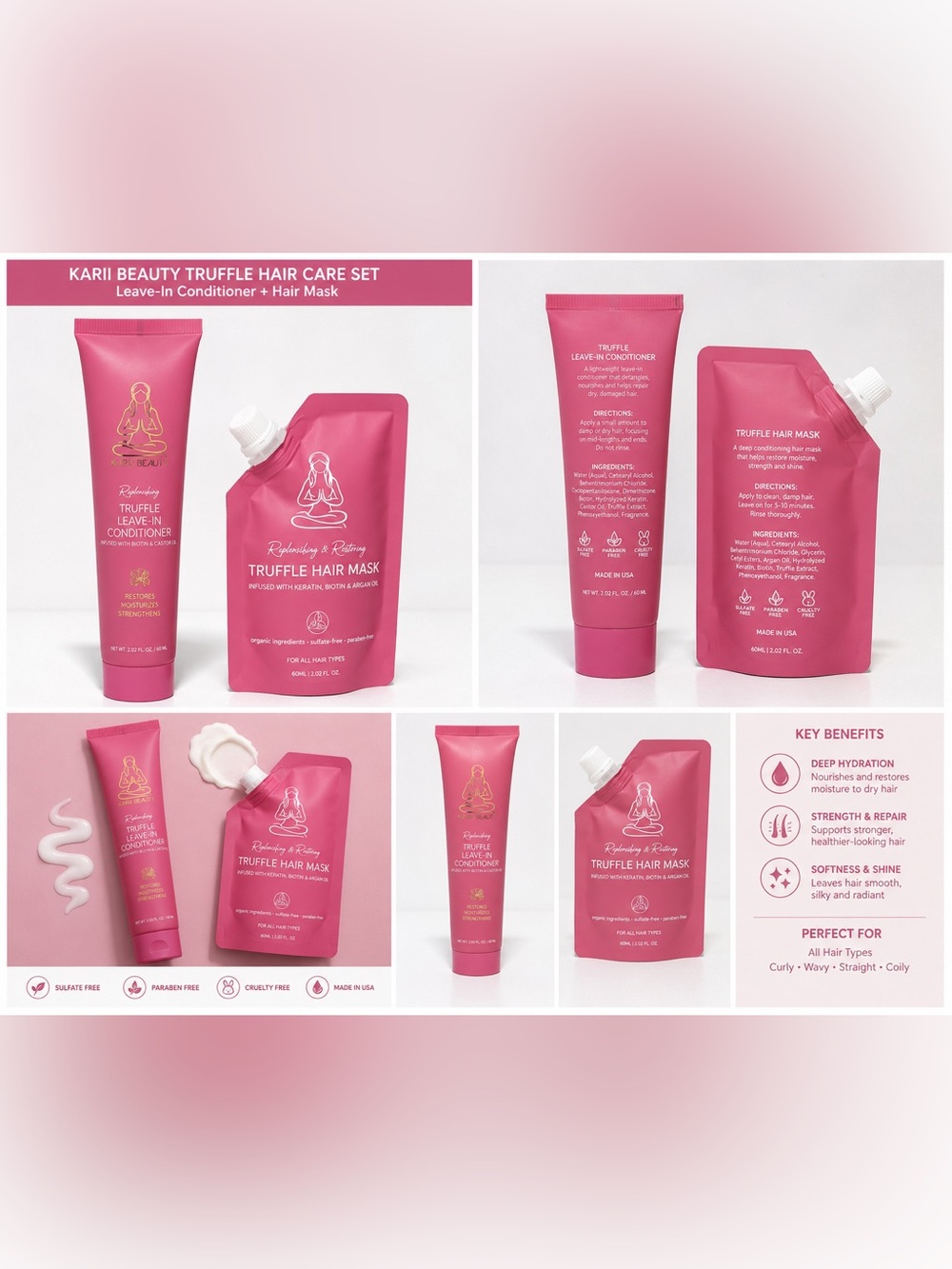 KARII Beauty Truffle Hair Care Set | Leave-In Conditioner + Hair Mask | New
